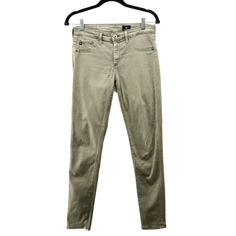 AG Adriano Goldschmied Legging Ankle Super Skinny Jean Womens Sz 27 Olive‎ Green